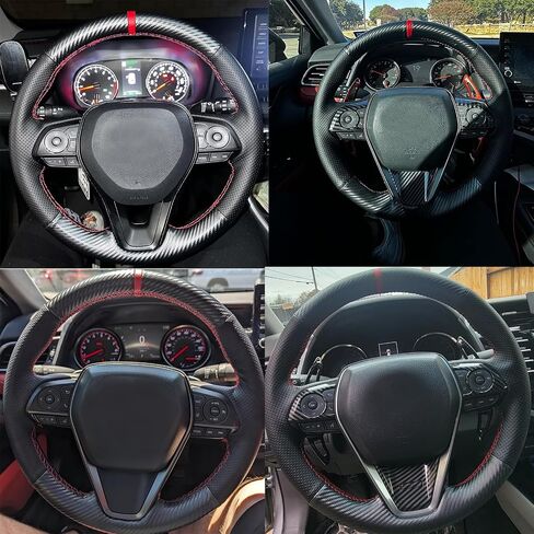 غلاف عجلة قيادة من الجلد الأصلي المخصصة لتويوتا أفالون RAV4 2019 2020 2021 2022 2023 2024/ Camry 2018-2024/ Toyota Corolla 2020-2025/ Venza 2021-2024 OEM Interior Accessories in Kuwait