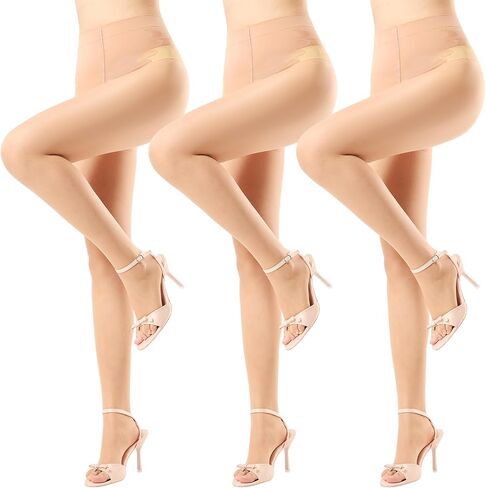 3 Pairs Toeless Pantyhose For Women 20D Sheer Tights Open Toe Stockings with Control Top in Saudi Arabia