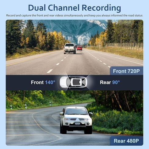 Dash Cam, 2K 1296P Front Dash Camera with 32GB Card, Mini WiFi Dashcams for Cars with Night Vision, 140° Wide Angle, Loop Recording in Kuwait
