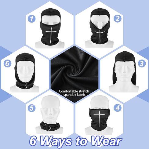 Wesiti 4 Pcs Face Mask Single Hole Ski Mask Knit Cycling Cover Sun Protection Balaclava Mask Shiesty Mask Pack(Black, Gray, White, Stylish) in Saudi Arabia