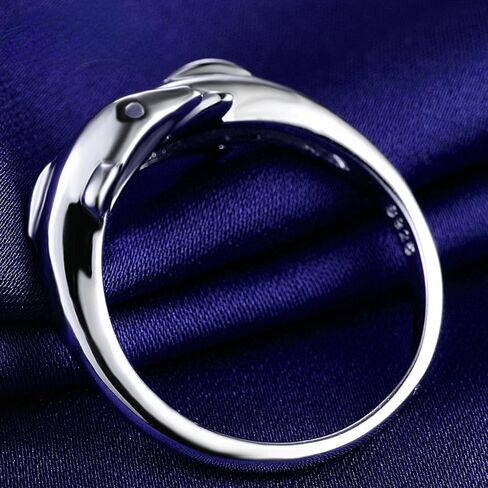 925 Sterling Silver Dolphin Ring, Adjustable Ring For Women in Saudi Arabia