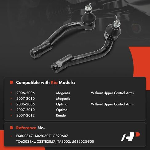 A-Premium 2 x Front Outer Tie Rod Ends, Compatible with Kia Optima 2006-2010, Rondo 2007-2012, Magentis 2006-2010 in Saudi Arabia