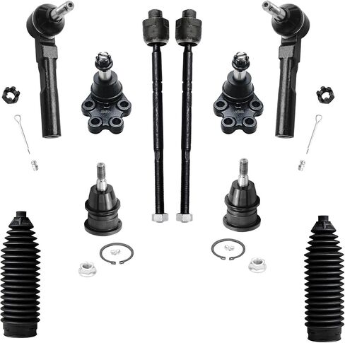 Detroit Axle - 2WD Front 10pc Suspension Kit for 99-06 Chevrolet Silverado GMC Sierra 1500, Lower Upper Ball Joints Inner Outer Tie Rod Ends Boots 1999 2000 2001 2002 2003 2004 2005 2006 Replacement in Saudi Arabia