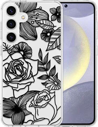 XIZYO for Samsung Galaxy S25 Ultra Case, Floral Rose Cute Phone Case for Women Girls Aesthetic Pattern Print Slim TPU Bumper Cover Shockproof Protective Cover for S25 Ultra, Hot Pink in Kuwait