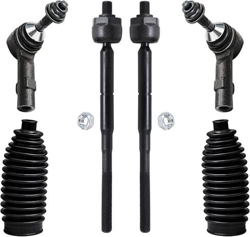 Detroit Axle - مجموعة RODS 6PC RODS لعام 2012 2012 2013 2014 2015 2016 FORD FLEX TAURUS LINCOLN MKS MKT ، 4 OUTER & INNER TIE RODS 2 POOTS RODS in Saudi Arabia