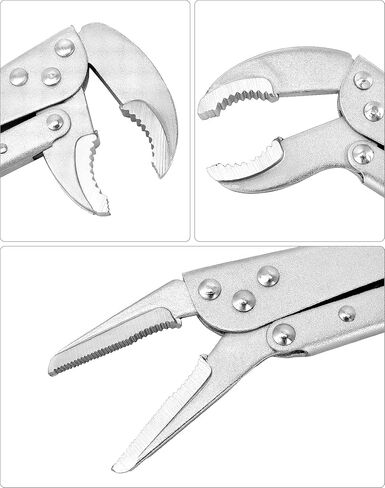 Qwork Long Nose Vise Cliers مجموعة ، 3 أجهزة كمبيوتر 12 بوصة مستقيمة/45 درجة/80 درجة زاوية ، مقبض طويل ممتد ، مجموعة مفتاح قبضة نائب للمساحة الضيقة in Saudi Arabia