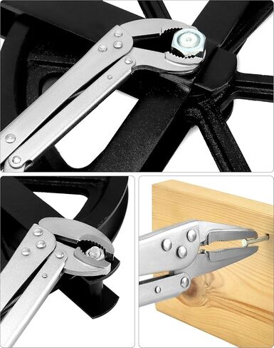 Qwork Long Nose Vise Cliers مجموعة ، 3 أجهزة كمبيوتر 12 بوصة مستقيمة/45 درجة/80 درجة زاوية ، مقبض طويل ممتد ، مجموعة مفتاح قبضة نائب للمساحة الضيقة in Saudi Arabia
