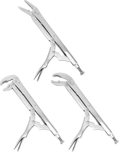 Qwork Long Nose Vise Cliers مجموعة ، 3 أجهزة كمبيوتر 12 بوصة مستقيمة/45 درجة/80 درجة زاوية ، مقبض طويل ممتد ، مجموعة مفتاح قبضة نائب للمساحة الضيقة in Saudi Arabia