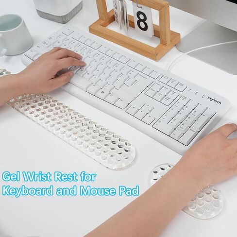 MOSISO Gel Wrist Rest Support for Mouse Pad&Keyboard Set, Ergonomic Massage Keyboard&Mouse Pad Set, Non-Slip Base Pain Relief&Soft Cooling Gel Computer Easy Typing Pad for Home/Office, Black in Saudi Arabia