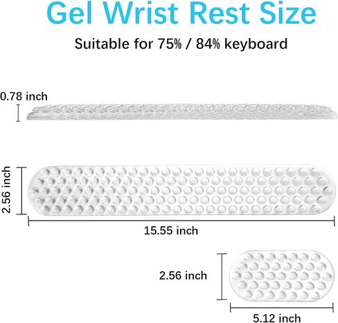 MOSISO Gel Wrist Rest Support for Mouse Pad&Keyboard Set, Ergonomic Massage Keyboard&Mouse Pad Set, Non-Slip Base Pain Relief&Soft Cooling Gel Computer Easy Typing Pad for Home/Office, Black in Saudi Arabia