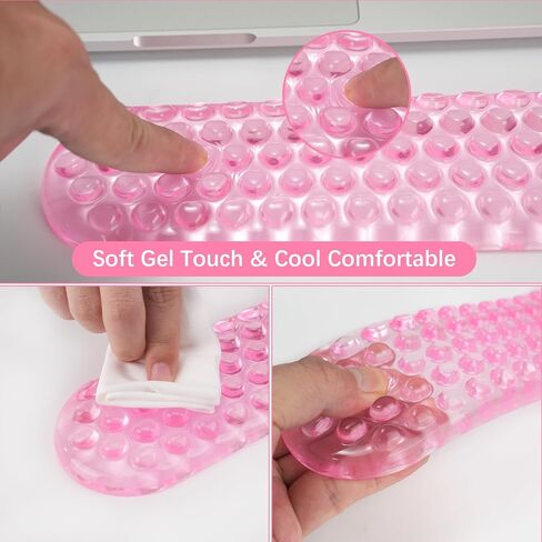 MOSISO Gel Wrist Rest Support for Mouse Pad&Keyboard Set, Ergonomic Massage Keyboard&Mouse Pad Set, Non-Slip Base Pain Relief&Soft Cooling Gel Computer Easy Typing Pad for Home/Office, Black in Saudi Arabia