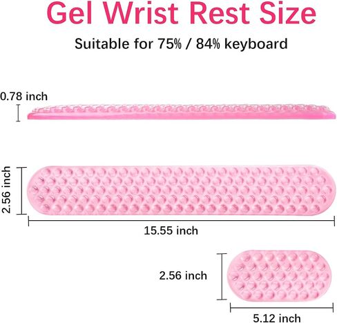 MOSISO Gel Wrist Rest Support for Mouse Pad&Keyboard Set, Ergonomic Massage Keyboard&Mouse Pad Set, Non-Slip Base Pain Relief&Soft Cooling Gel Computer Easy Typing Pad for Home/Office, Black in Saudi Arabia