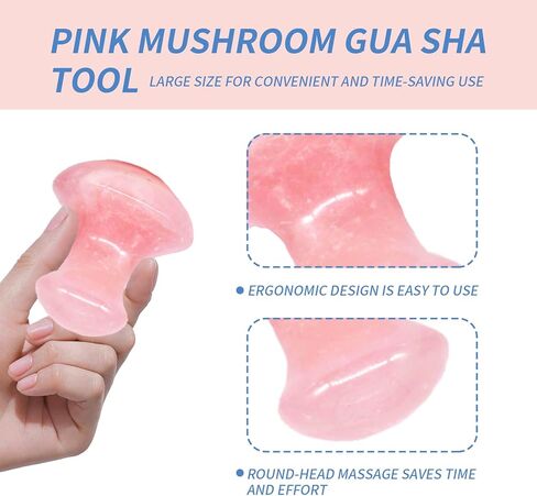Mushroom Gua Sha Natural Rose Quartz Aventurine Gua Sha Mushroom Face Massager Stone for Eye Neck Beauty Spa Relaxing Massage Stone Facial Massage Spa Relaxing Meditation Guasha Scraping Massage Tool in Saudi Arabia