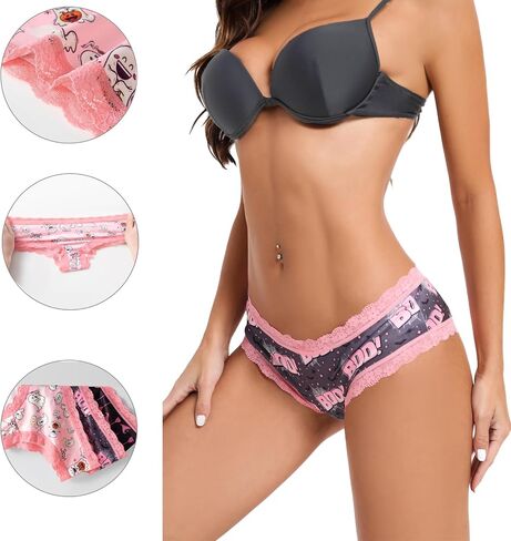 TenderTouch Women's Halloween Panties 6-Pack Cute Scary Spooky Rose Allover Print Hipster Underwear in Saudi Arabia