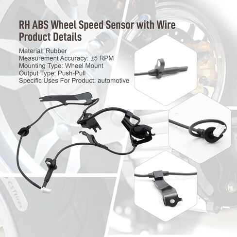 ABS Wheel Speed Sensor with Wire Rear Left Driver Side Fit for Lexus GS RC Series IS250 IS300 IS350 RC300 RC350 GS250 GS350 GS450 2011-2014 Replaces 89546-30080 in Saudi Arabia