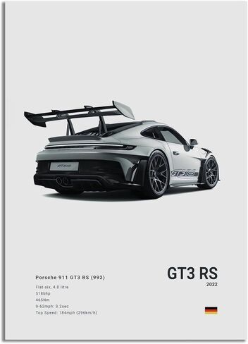 Supercar 911 GT3 RS Wall Art Canvas Print Racing Pistrice Gift For Boy Home Decor in Saudi Arabia