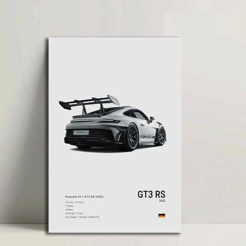 Supercar 911 GT3 RS Wall Art Canvas Print Racing Pistrice Gift For Boy Home Decor in Saudi Arabia