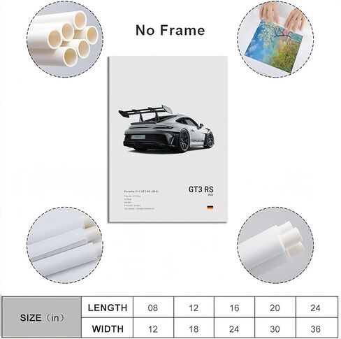 Supercar 911 GT3 RS Wall Art Canvas Print Racing Pistrice Gift For Boy Home Decor in Saudi Arabia