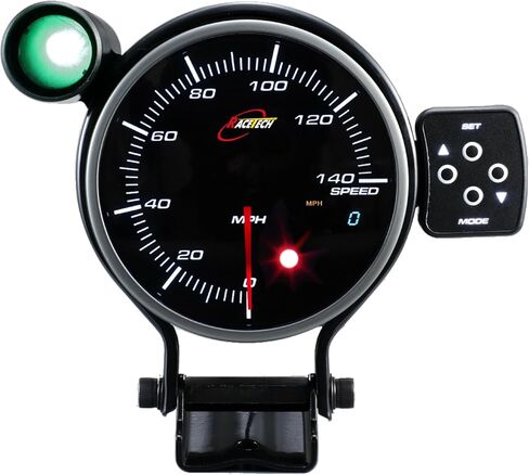 مقياس سرعة الدوران الكهربائي 95 مم للديزل 0-8000 دورة في الدقيقة شاشة LED باللونين الأبيض والعنبر الأحمر والأزرق مع تحذير وذروة (مع ضوء ناقل الحركة الخارجي وصندوق التحكم) مع شاشة OLED in Kuwait