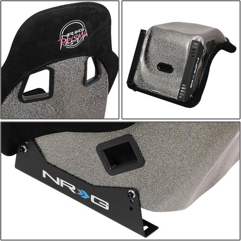 NRG Innovations NRG-FRP-304BK-ULTRA FRP SEAT SEAT ULTRA EDITION Black Alcantara في مواد نباتية مع عودة إلى الظهر بالإضافة إلى جيوب الهاتف. (كبير جدا) in Saudi Arabia