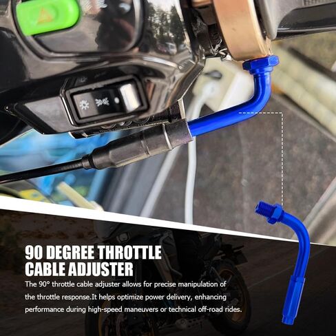 90 Degree Throttle Cable Adjuster, Throttle Cable Ends, Aluminum Alloy Motorcycle Throttle Regulator, Universal Accelerator Adjuster Accessories Fit for Most Motorcycles Dirt Bikes (Silver) in Saudi Arabia
