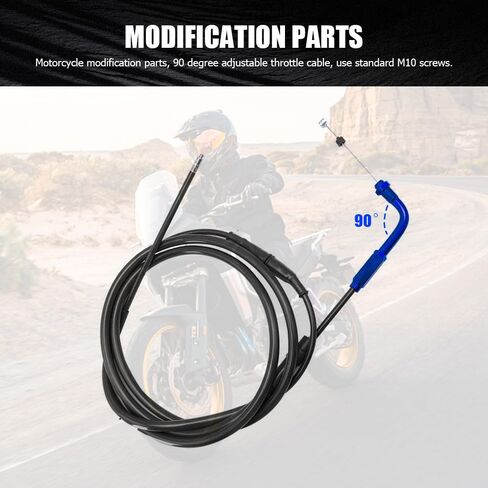 90 Degree Throttle Cable Adjuster, Throttle Cable Ends, Aluminum Alloy Motorcycle Throttle Regulator, Universal Accelerator Adjuster Accessories Fit for Most Motorcycles Dirt Bikes (Silver) in Saudi Arabia