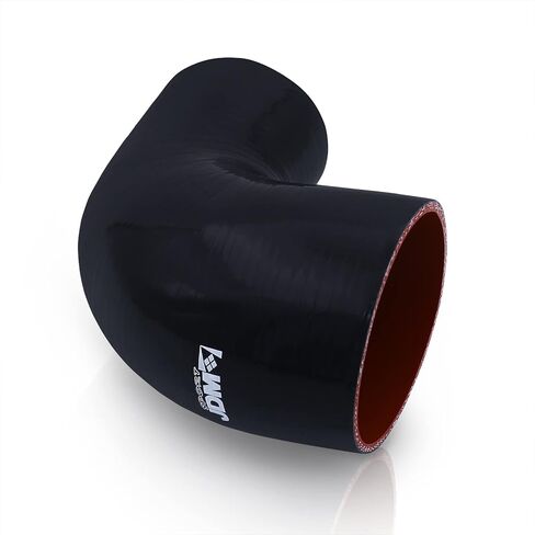 موزعي AJP 3.75 "إلى 3.25" / 95.25 مم إلى 82.55 مم - 90 درجة خفض زاوية الكوع 3 -ply خرطوم مقرن السيليكون ، موصل أنبوب أنابيب عالمي عالية درجة الحرارة أسود in Kuwait