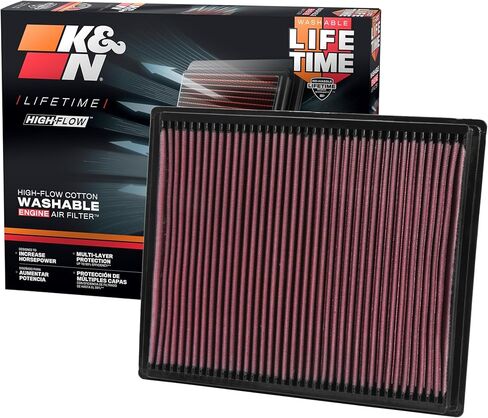 K&N NIGHT FLOW Original Lifetime Engine Filter: زيادة الطاقة: متوافقة مع 2004-2021 NISSAN/Infiniti: Pathfinder ، Frontier ، NV1500 ، NV2500 ، NV3500 ، Armada ، Titan ، Xterra ، QX56 ، 33-2286 in Saudi Arabia
