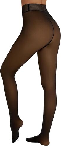 Fleece Lined Tights Women Sheer Thermal Tights Fake Faux Translucent Pantyhose Skin Color Winter Pantyhose in Saudi Arabia