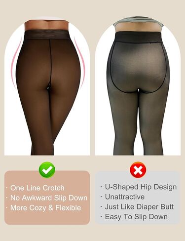Fleece Lined Tights Women Sheer Thermal Tights Fake Faux Translucent Pantyhose Skin Color Winter Pantyhose in Saudi Arabia