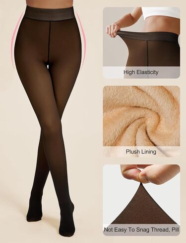 Fleece Lined Tights Women Sheer Thermal Tights Fake Faux Translucent Pantyhose Skin Color Winter Pantyhose in Saudi Arabia
