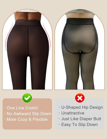 Fleece Lined Tights Women Sheer Thermal Tights Fake Faux Translucent Pantyhose Skin Color Winter Pantyhose in Saudi Arabia