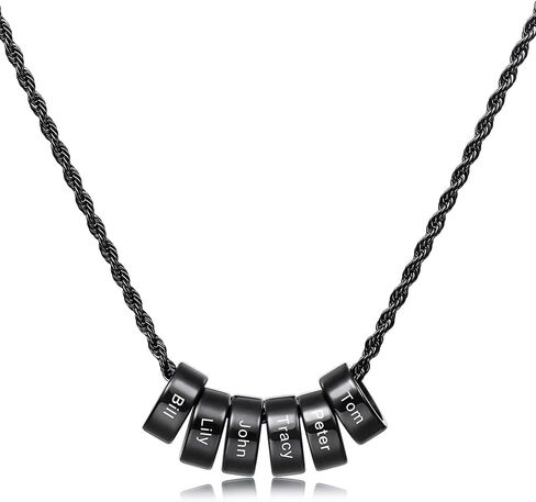 قلادة اسم مخصصة 2/3/4/5/6 حبات السحر قلادات للرجال نقش الاسم الأولي التاريخ للرجال in Kuwait