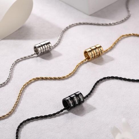 قلادة اسم مخصصة 2/3/4/5/6 حبات السحر قلادات للرجال نقش الاسم الأولي التاريخ للرجال in Kuwait