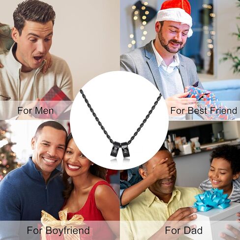 قلادة اسم مخصصة 2/3/4/5/6 حبات السحر قلادات للرجال نقش الاسم الأولي التاريخ للرجال in Kuwait