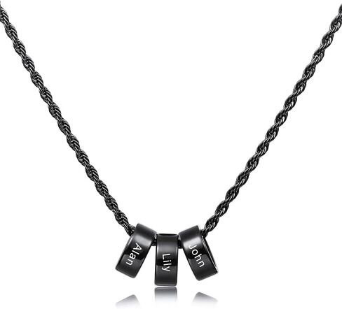 قلادة اسم مخصصة 2/3/4/5/6 حبات السحر قلادات للرجال نقش الاسم الأولي التاريخ للرجال in Kuwait