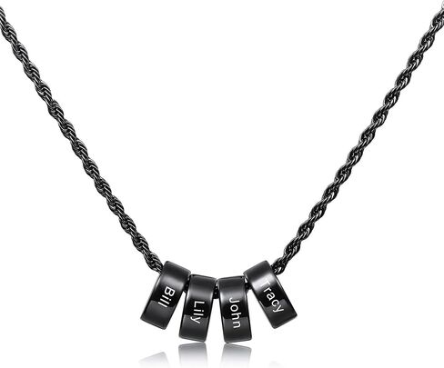 قلادة اسم مخصصة 2/3/4/5/6 حبات السحر قلادات للرجال نقش الاسم الأولي التاريخ للرجال in Kuwait