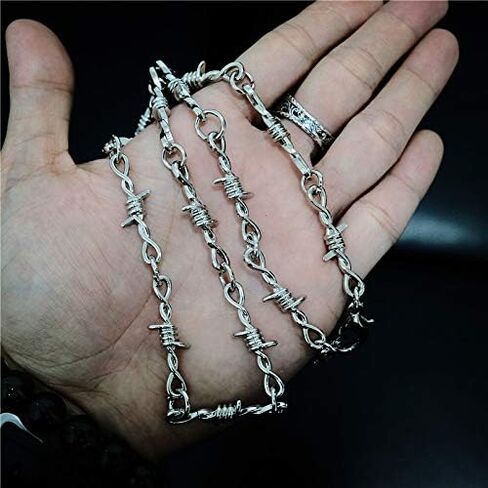 شوكة الشوكة القلادة المعدنية السلسلة السلامة منفردة قائد اللهب قلادة الهيب هوب الصخور المجوهرات للرجال in Saudi Arabia