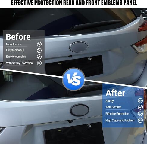 شعارات خلفية وخلفية تغطية حلقة القطع الملائمة لـ Subaru Forester 2022-2024 ، تقليم حلقة الشعار الخلفي للسيارة ، شعار جذع خلفي أمامي محيط محيط ، 2 مساءً (أسود غير لامع) in Saudi Arabia