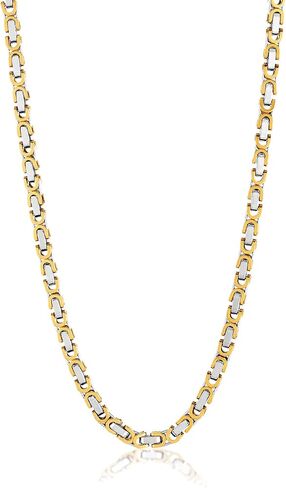 Invicta Jewelry Stainless Steel Gold Necklace for Men, Polished Byzantine Chain (8mm) - 26-Inch in Saudi Arabia