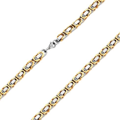 Invicta Jewelry Stainless Steel Gold Necklace for Men, Polished Byzantine Chain (8mm) - 26-Inch in Saudi Arabia