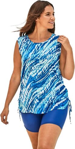 Swim 365 Women's Plus Size Chlorine Resistant Swim Tank Coverup with Side Ties in Saudi Arabia