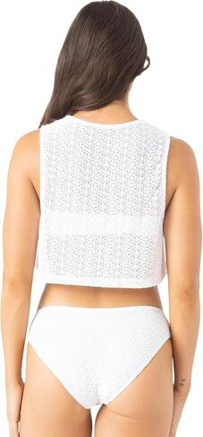 Roxy Women's Crochet Crop Tank Top Cover-up – Lightweight, Breezy, Open-Knit, Stylish Beach Layer, Vacation-Ready in Saudi Arabia