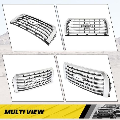 شبكة الوفير الأمامية Kuafu متوافقة مع استبدال Ford F-150 2015-2017 FORD F-150 لـ FO1200582 FL3Z8200EA GRILL Chrome Slvery in Saudi Arabia