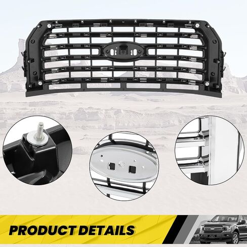 شبكة الوفير الأمامية Kuafu متوافقة مع استبدال Ford F-150 2015-2017 FORD F-150 لـ FO1200582 FL3Z8200EA GRILL Chrome Slvery in Saudi Arabia