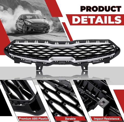 Hecasa Front Upper Pumper Grille متوافقة مع استبدال Kia Forte 2019-2021 لـ 86350m7010 KI1200205 in Kuwait