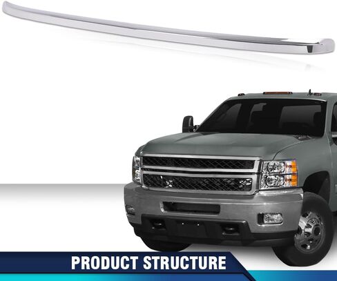 Pit66 Grill Hood صب صب القولط متوافق مع Chevy Silverado 2500HD 3500HD 2011 2012 2013 2014 20963700 GM1235124 CHROME GRILLE in Saudi Arabia
