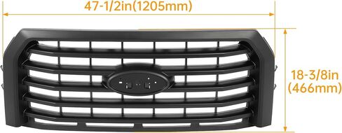KUAFU Front Bumper Grille Compatible with 2015-2017 Ford F-150 Replacement for FO1200582 FL3Z8200EA Grill Chrome Silvery in Saudi Arabia