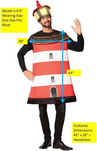 Rasta Imposta Lighthouse Halloween Costume Tunic with Light Up Headpiece Beacon Watchtower Dress Up Cosplay Party Costumes, Adult One Size in Saudi Arabia
