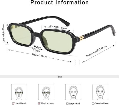 Appassal Retro Rectangular Sunglasses for Women Vintage 2026 Fashion Trendy Funny Small 90s Square Sunnies AP3698 in Kuwait